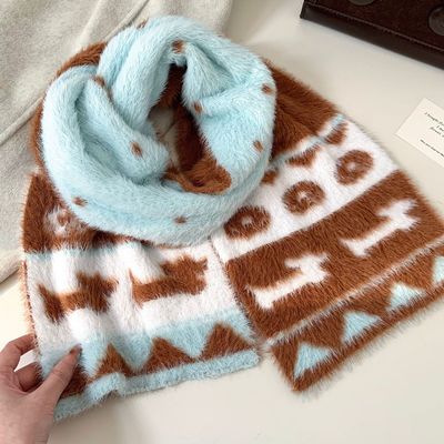 2025新款软糯可爱小狗毛绒围巾女冬季韩版保暖百搭围脖学生氛围感