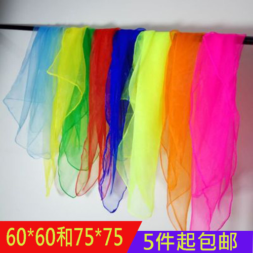 四季丝巾方巾纱巾舞蹈表演道具