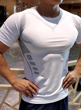 速干紧身衣男士夏季运动T恤高弹力压缩训练服透气吸汗跑步健身服