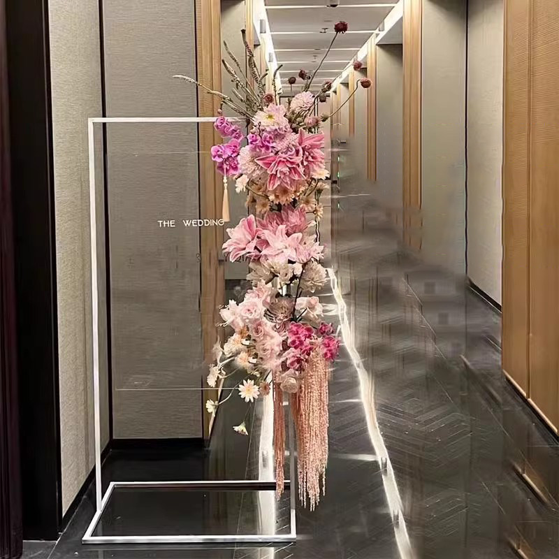 婚庆道具铁艺迎宾指示牌架子背景支架婚礼路引几何屏风鲜花拱门架