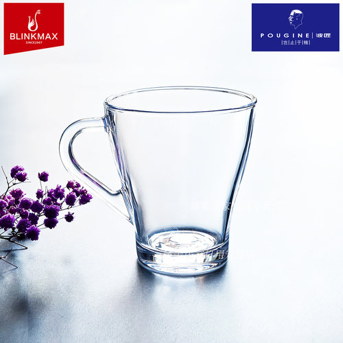 丽尊晶白料玻璃有把咖啡杯