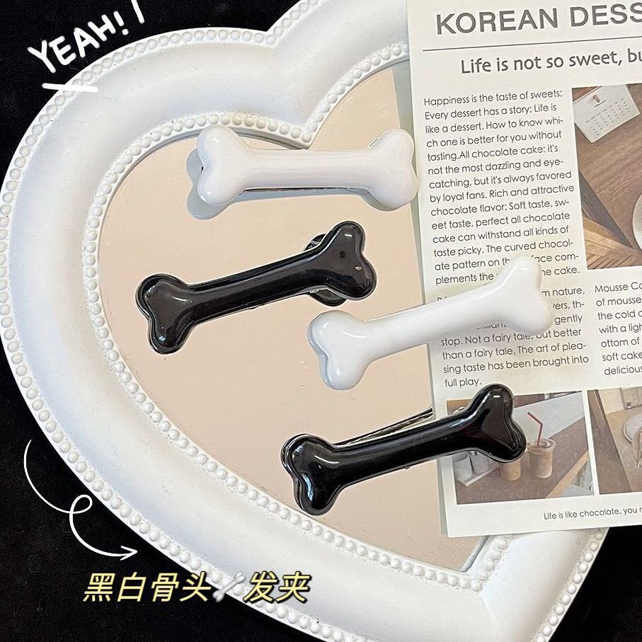暗黑哥特骷髅小狗搞怪刘海夹