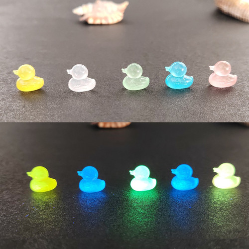 网红夜光迷你彩色水晶小鸭子玩具