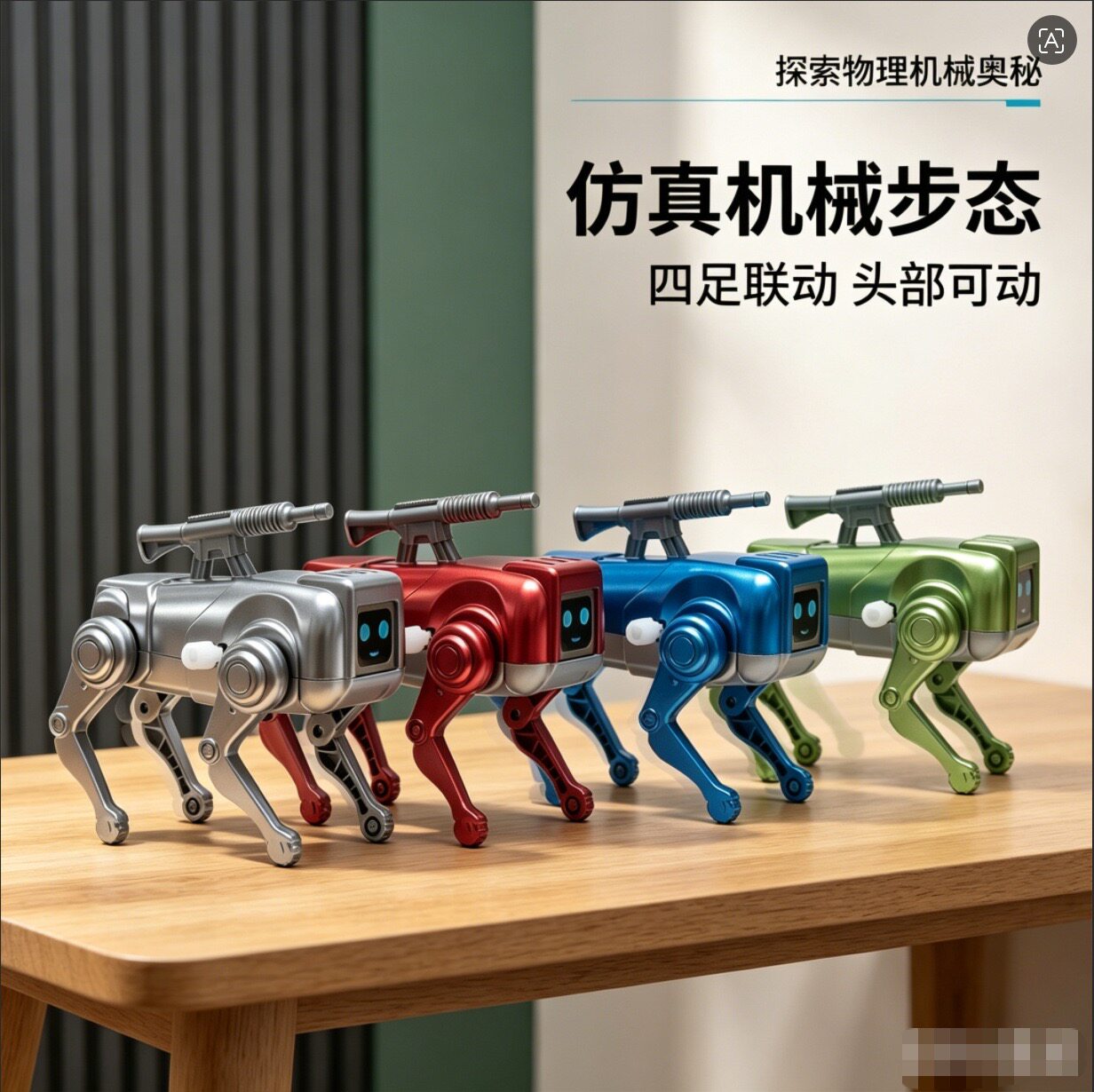 新款发条智能爬行解压机器狗玩具