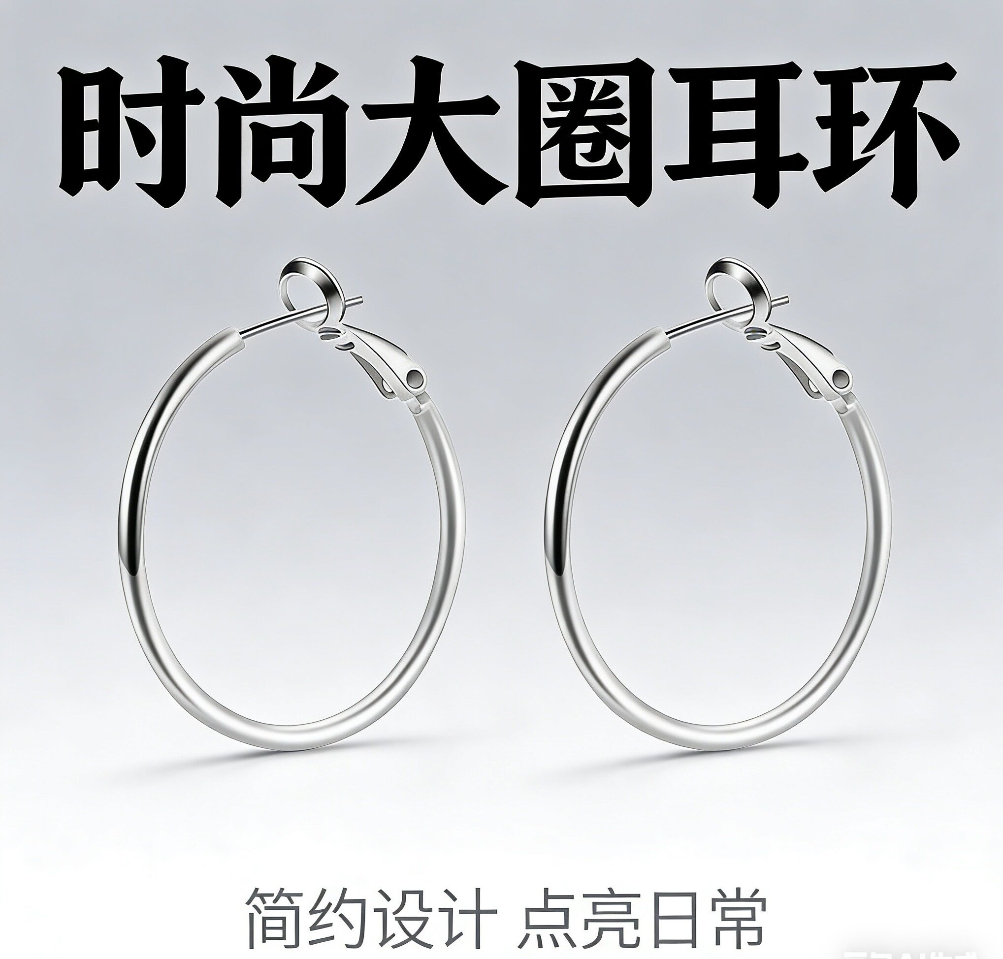 欧美大圈耳环女2026年新款潮圆圈耳圈简约个性冷淡风气质网红耳饰