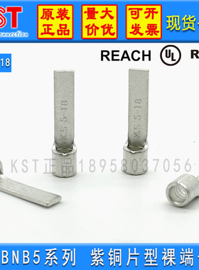 KST健和兴 DBNB5-18 紫铜 DBNB5-10 片型裸端子 DBNB5-14 UL认证