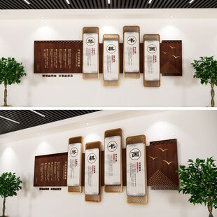 书画室文化墙，弘扬传统文化文化墙，社区书画室标语主题文化墙