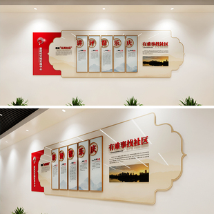 新时代文明实践所设计,社区志愿者之家,社区理念文化墙