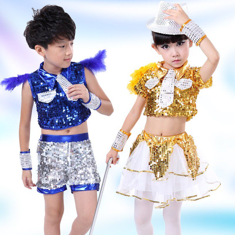 幼儿园男女爵士舞演出服装儿童亮片羽毛六一服宝蓝色表演舞蹈服装在类目 女装/女士精品, 唐装/民族服装/舞台服装, 民族服装/舞台装中 - 来自Buy2taobao.com提供专业的淘宝代购服务