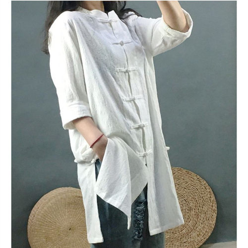 新中式原创改良九分袖文艺衬衫