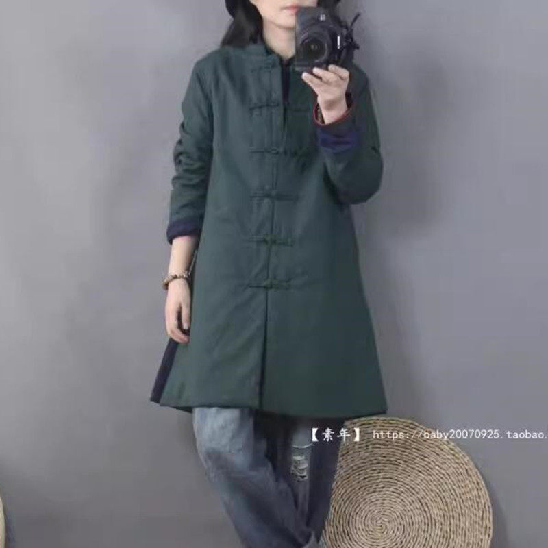 原创新款民国风磨毛棉中式茶服