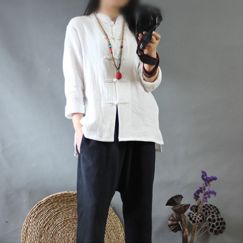 原创民国风女装复古立领中式盘扣舒适肌理感棉质长袖女式衬衫小衫|msdalam kategori Butik wanita / wanita, shirt - dari Buy2taobao.com untuk memberikan perkhidmatan ejen Taobao profesional membeli