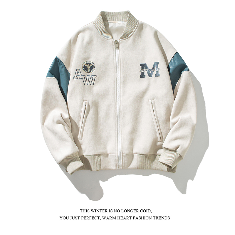 2024新款秋冬款ins中性棒球服宽松外套男潮牌休闲夹克男S15-P108，男装夹克，电商A234