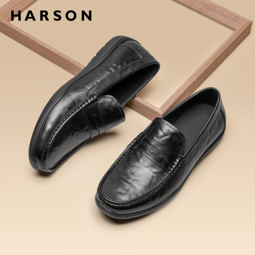 哈森男鞋新款男士休闲皮鞋