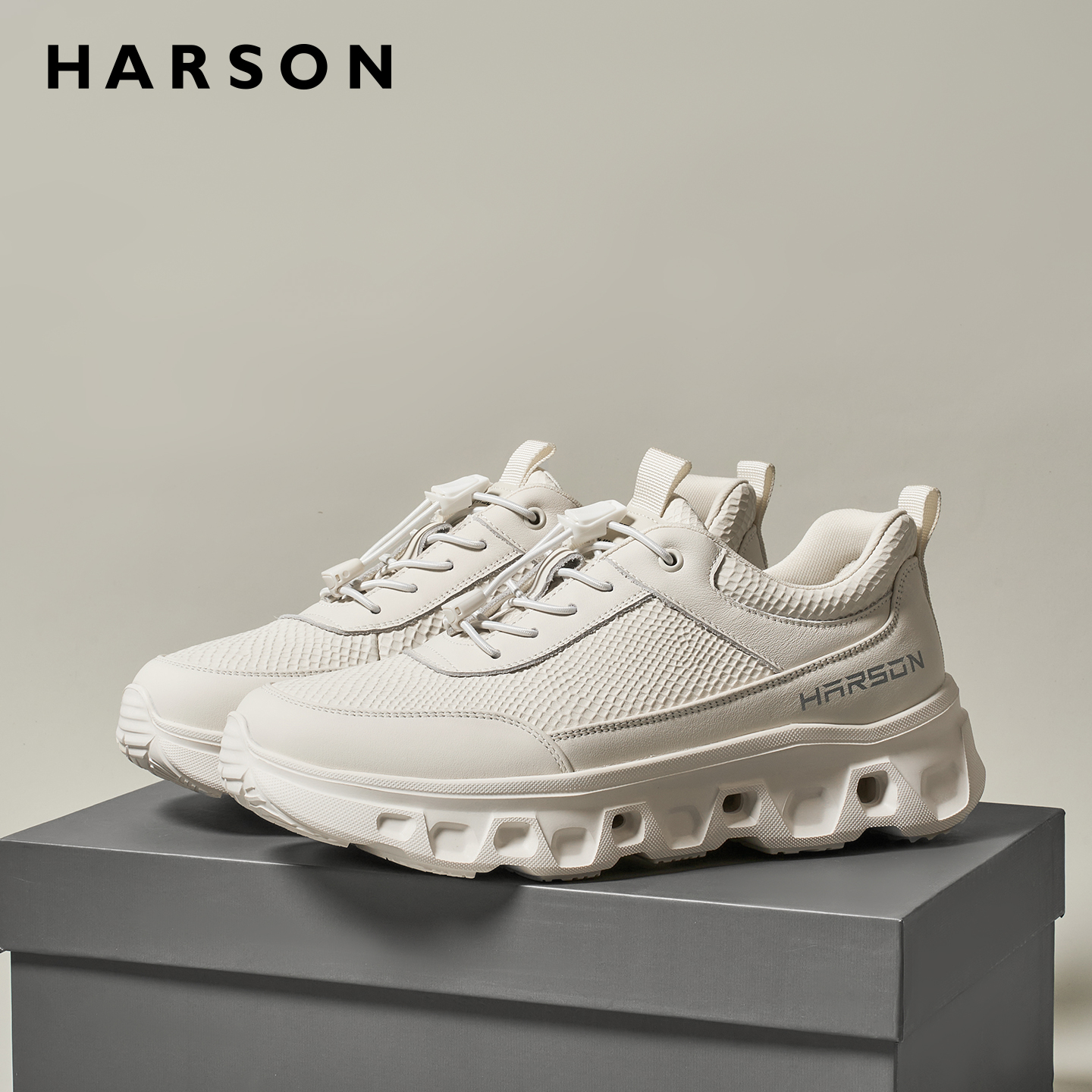 哈森秋季2025新款男鞋户外运动鞋