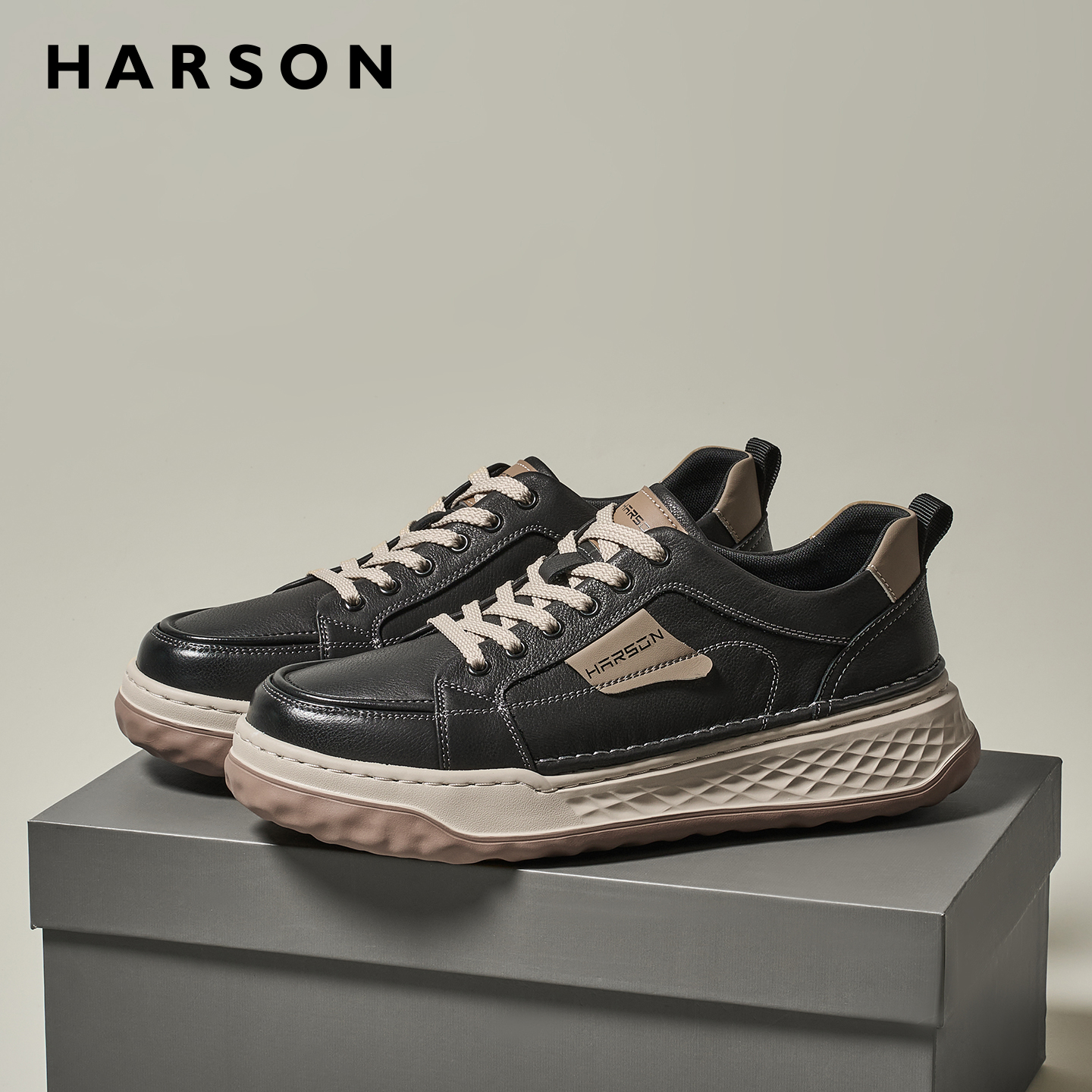 哈森秋季男鞋新款增高男士