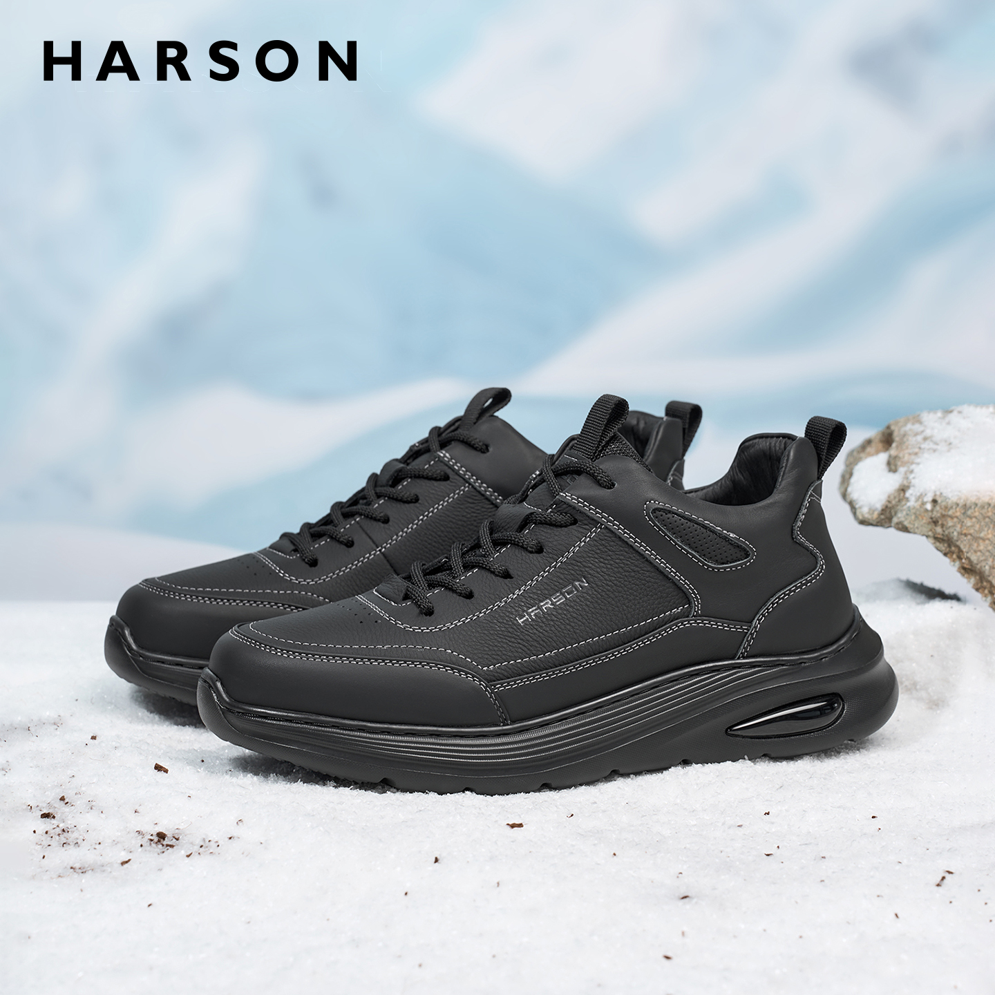 哈森男鞋冬季商务休闲鞋男士