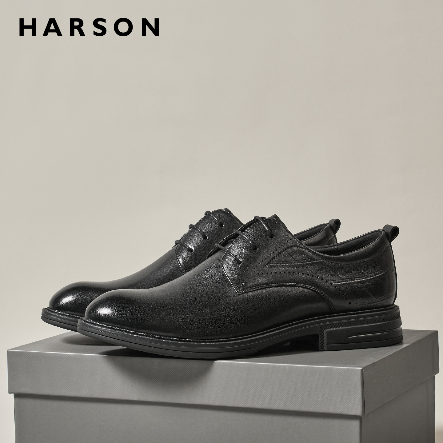 哈森男鞋秋季新款商务休闲皮鞋