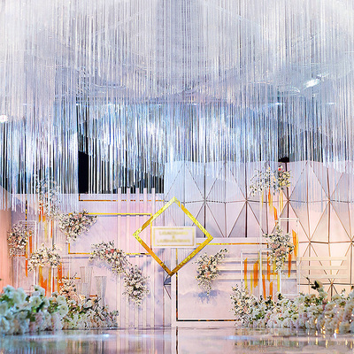 中式圆环吊顶装饰加密隔断线帘