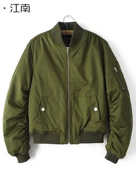 欧美风这个杀手不太冷飞行夹克棉服女短款棒球服短外套加厚棉衣冬