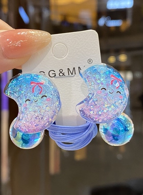 高弹力发绳女童小学生可爱彩色绕绕圈高级感夜光皮套马尾扎头绳