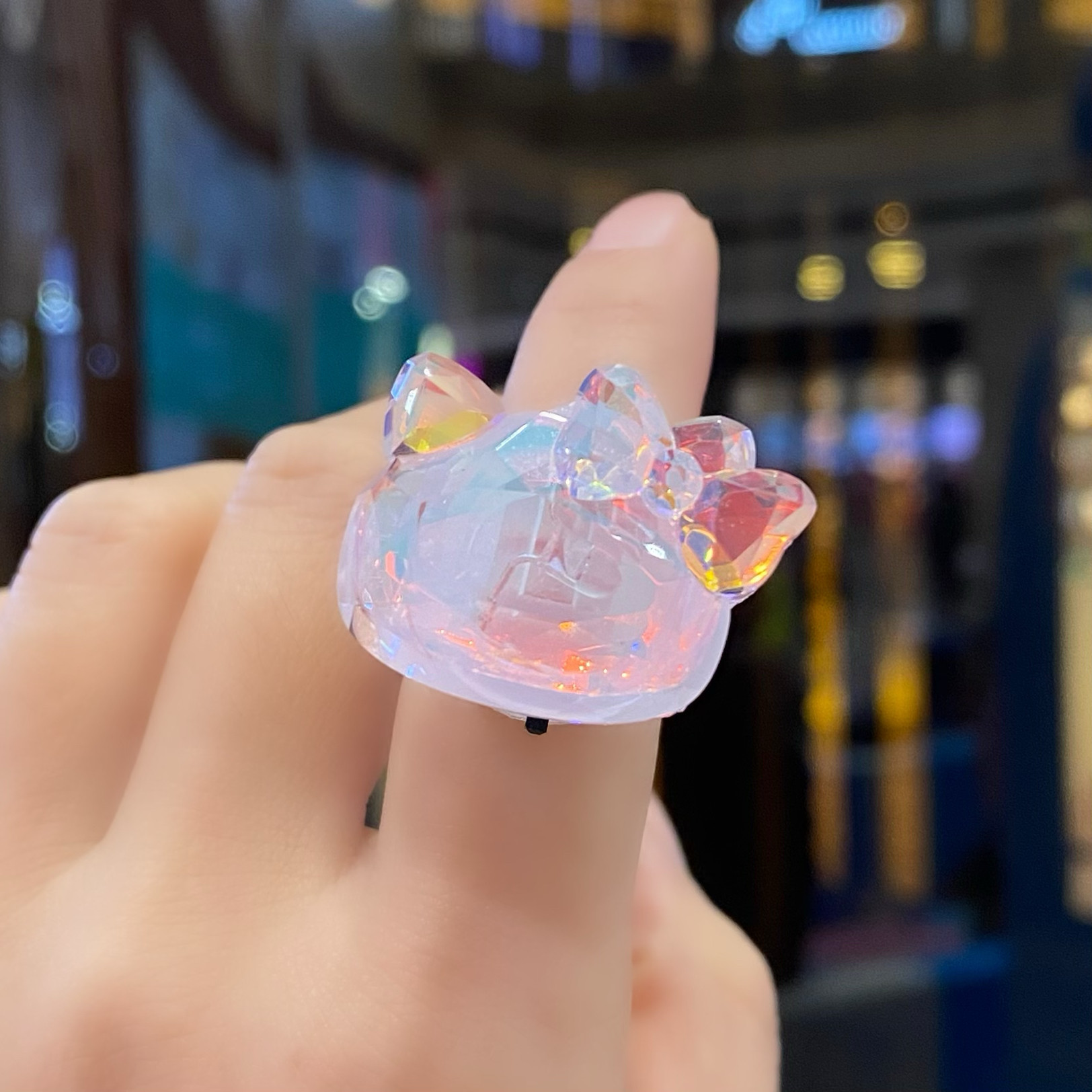 儿童开口戒指玩具闪光亮灯带灯塑料饰品可爱卡通小女孩小动物指环