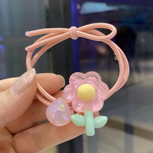 发绳发圈女儿童彩色花朵头饰品