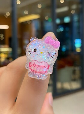 塑料戒指儿童小女孩卡通带灯闪光