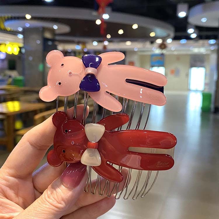 女孩亚克力卡通插夹儿童刘海发梳