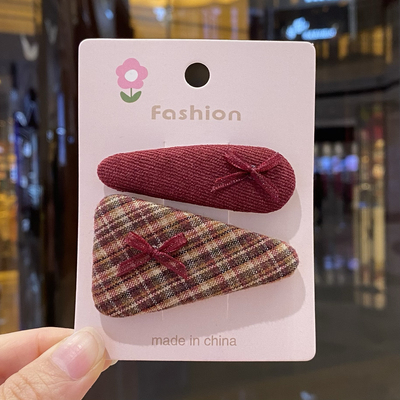 bb夹儿童秋冬布艺侧边发夹洋气