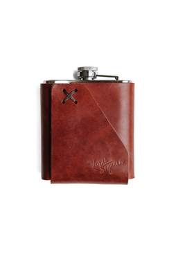 美国代购 Loyal Stricklin 精致酒具 不锈钢酒壶 配真皮护套