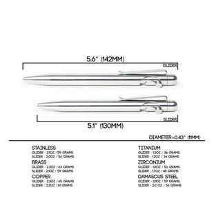 圆珠笔 Turn机加工制 美国制造 黄铜款 机括按压式 Tactile 签字笔