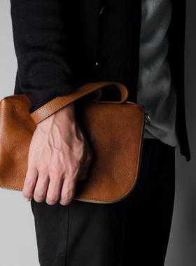 英国潮牌Hard Graft 真皮制 男士时尚手拿包 手挽包 出行随手包