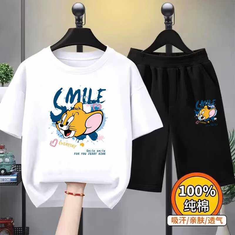 2025夏季新款男童纯棉短袖套装两件套宝宝夏季服装男童短裤新款