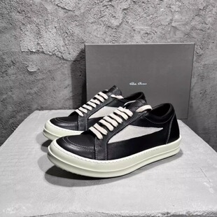 ro板鞋男女情侣耐磨齿轮底百搭复古增高真皮奶香味低帮休闲运动鞋