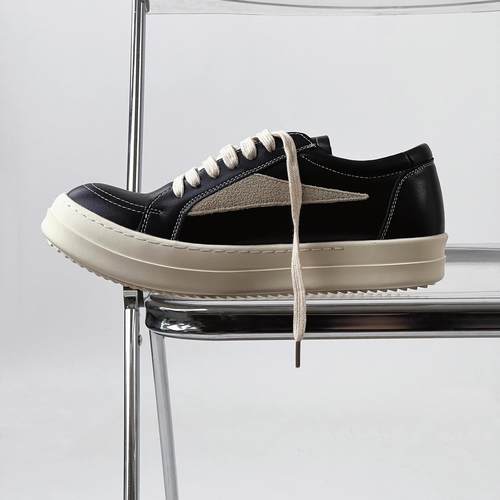 ro侵权鞋男女倒三角真皮厚底板鞋