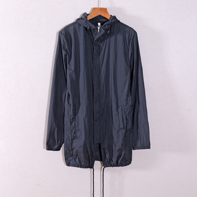 2025年新款女装轻薄中长款宽松连帽纯色长袖外套上衣服显瘦百搭潮