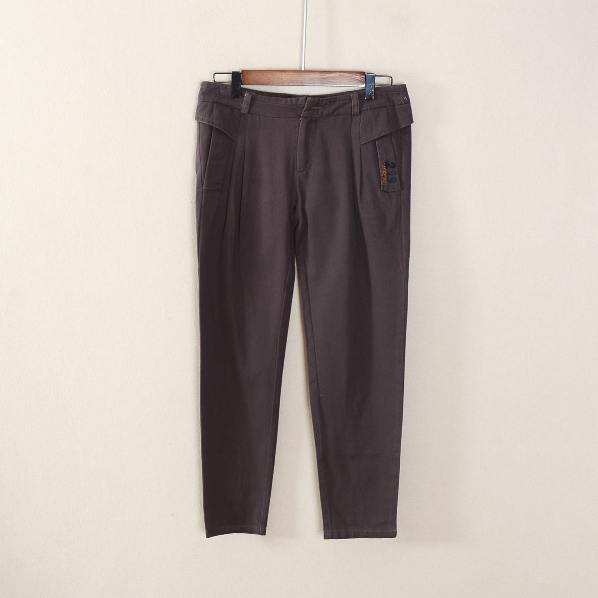 2024年新款女装九分裤直筒裤低腰百搭纯色口袋休闲裤子显瘦流行潮