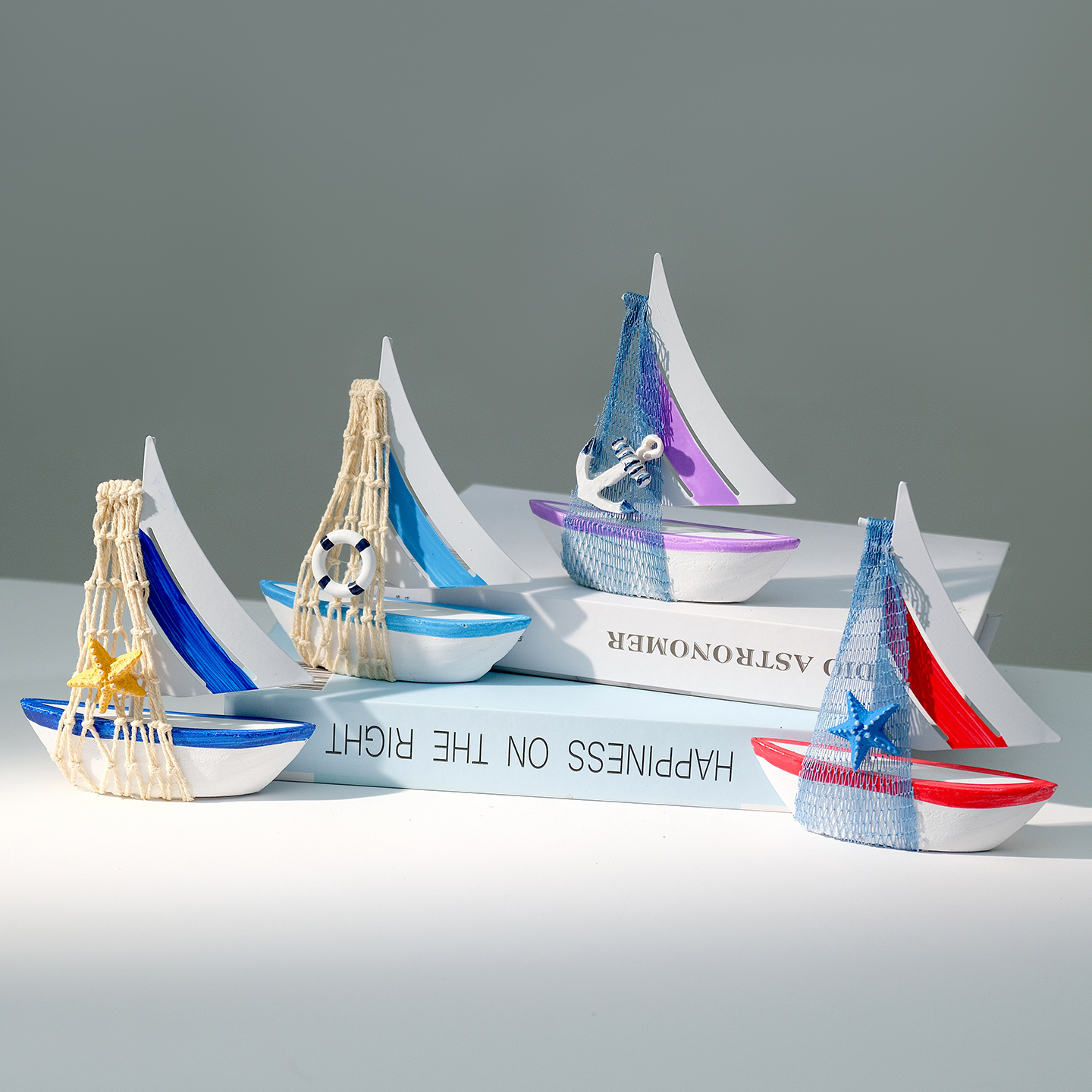 一帆风顺小船模型海洋风格家居装饰桌面摆件帆船活动主题摆台礼品