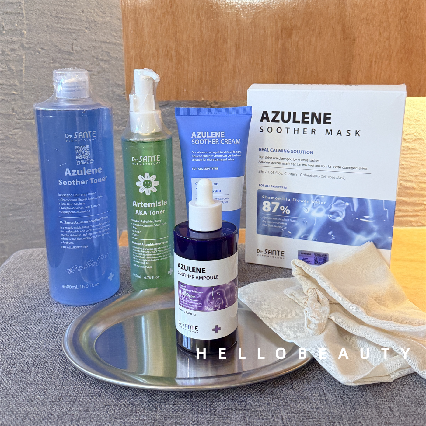 韩国院线SANTE蓝血精华爽肤水面霜面膜绿宝舒缓镇静修复洋甘菊