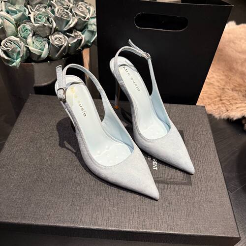 Mrs susie法式气质包头凉鞋女真皮细高跟后空单鞋百搭时尚夏季