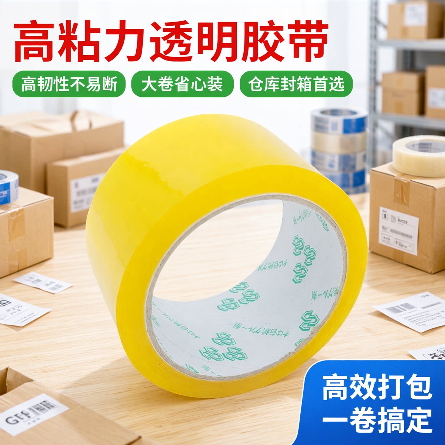 透明高粘大卷封箱胶带高韧不易断