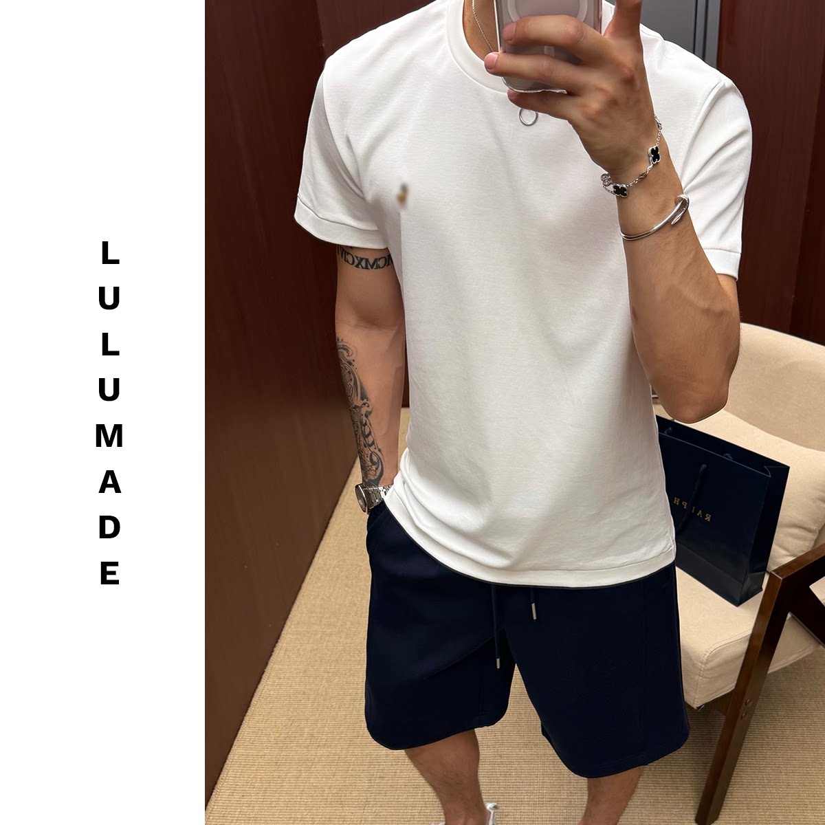 thumbnail for Lulumade【Little Horse 990 Edition】Pure Cotton Casual Versatile Basic Round Neck Short-Sleeve T-Shirt for Men