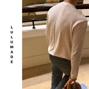 T恤 UPW可机洗棉麻ROW风亨利领打底长袖 男 26ss Lulumade