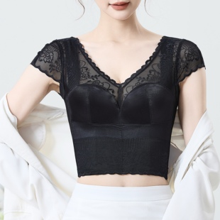 免穿文胸背心内搭蕾丝美背一体式可外穿聚拢防下垂收副乳内衣夏季