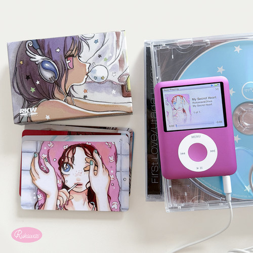 Rukawazx奥莉蛙Oliwa联名原创 秘密 小卡/明信片装饰复古周边