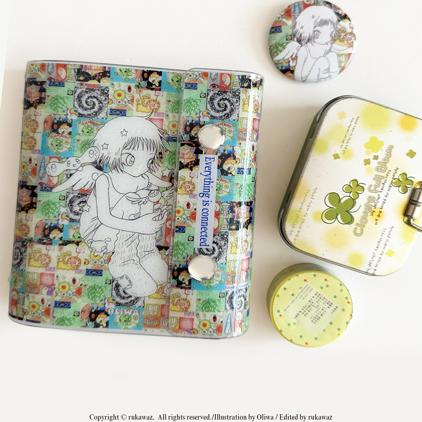 RUKAWAZxOliwa everythingisconnected M5细闪收纳追星手帐活页壳