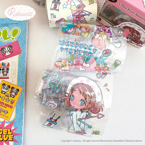 RUKAWAZ x 鸟鸟一联名原创贴纸卷四季物语复古可爱咕卡手账贴纸