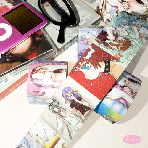 RUKAWAZ x 奥莉蛙联名原创贴纸卷秘密复古可爱咕卡手账贴纸