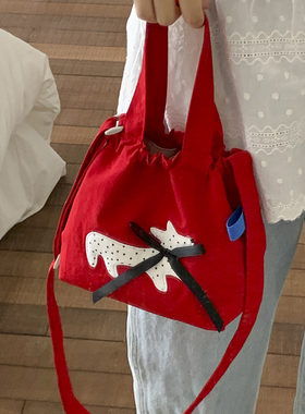 今年流行手拎小布包女式2026新款小众韩系可爱百搭休闲单肩斜挎包